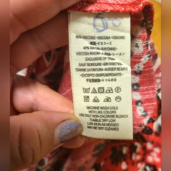 Free People Vibrant Red and Black Floral Dress - Picture 12 of 12